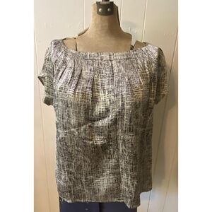 Jones New York Dress Top Black and White short sleeve size 16